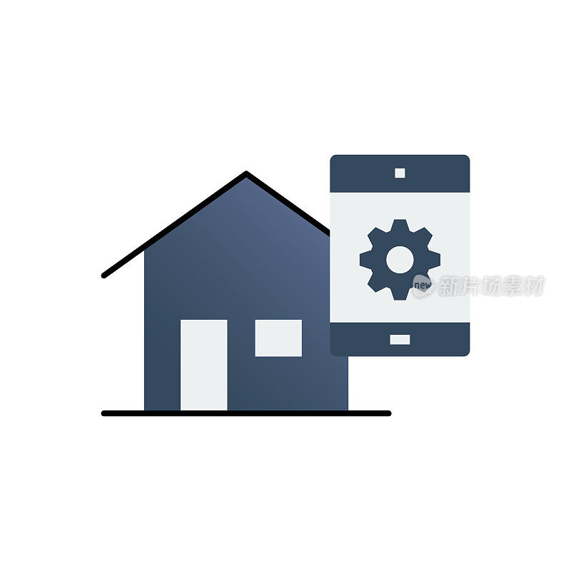 Smart House Flat Icon。平面设计矢量插图